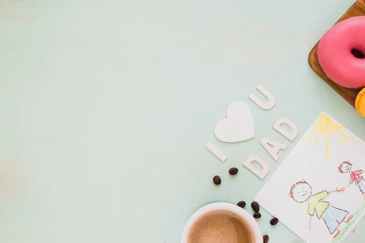 Frühstück und ein Geschenk für Papa