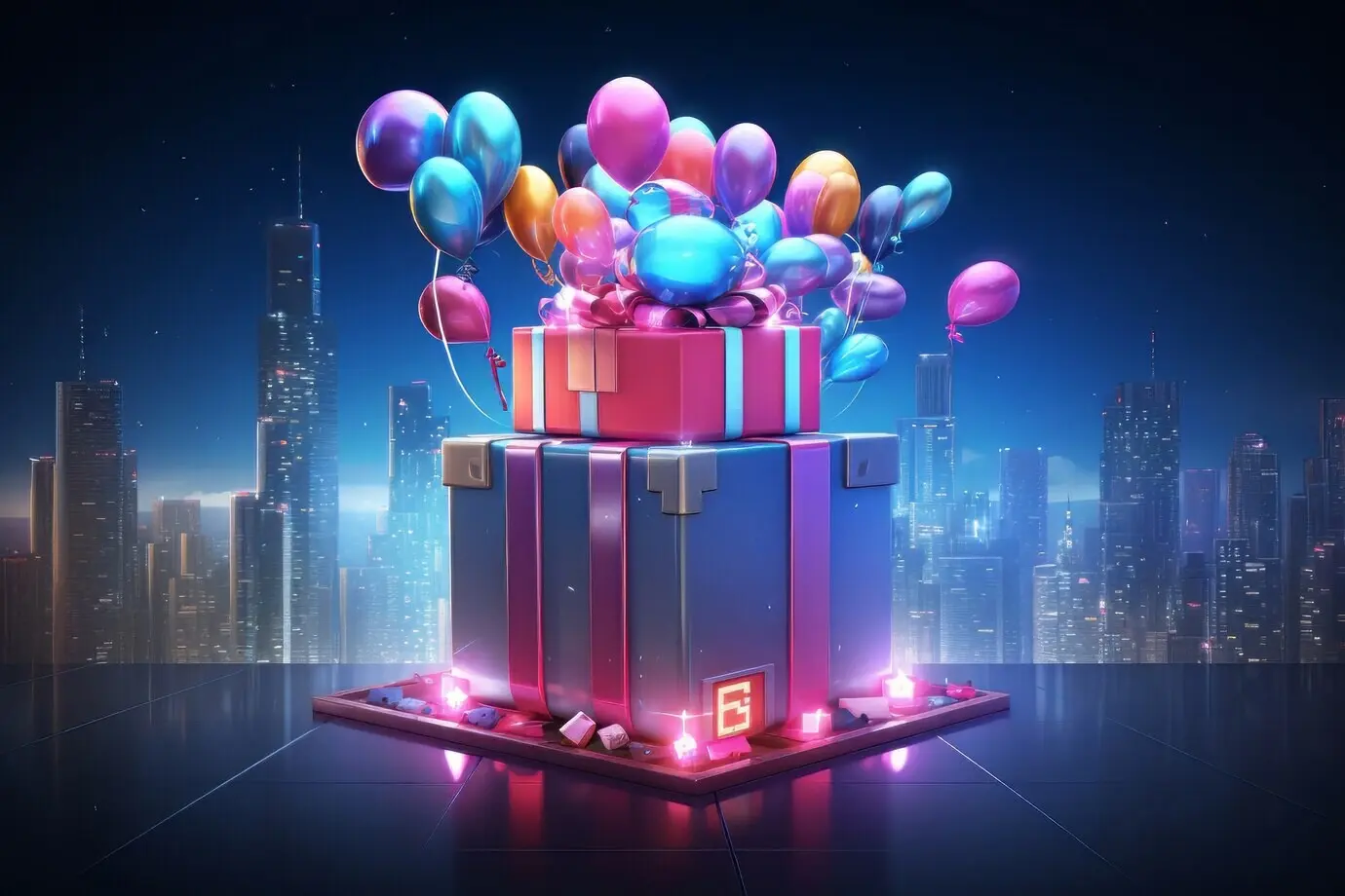 Feier am Boxing Day mit Ballons