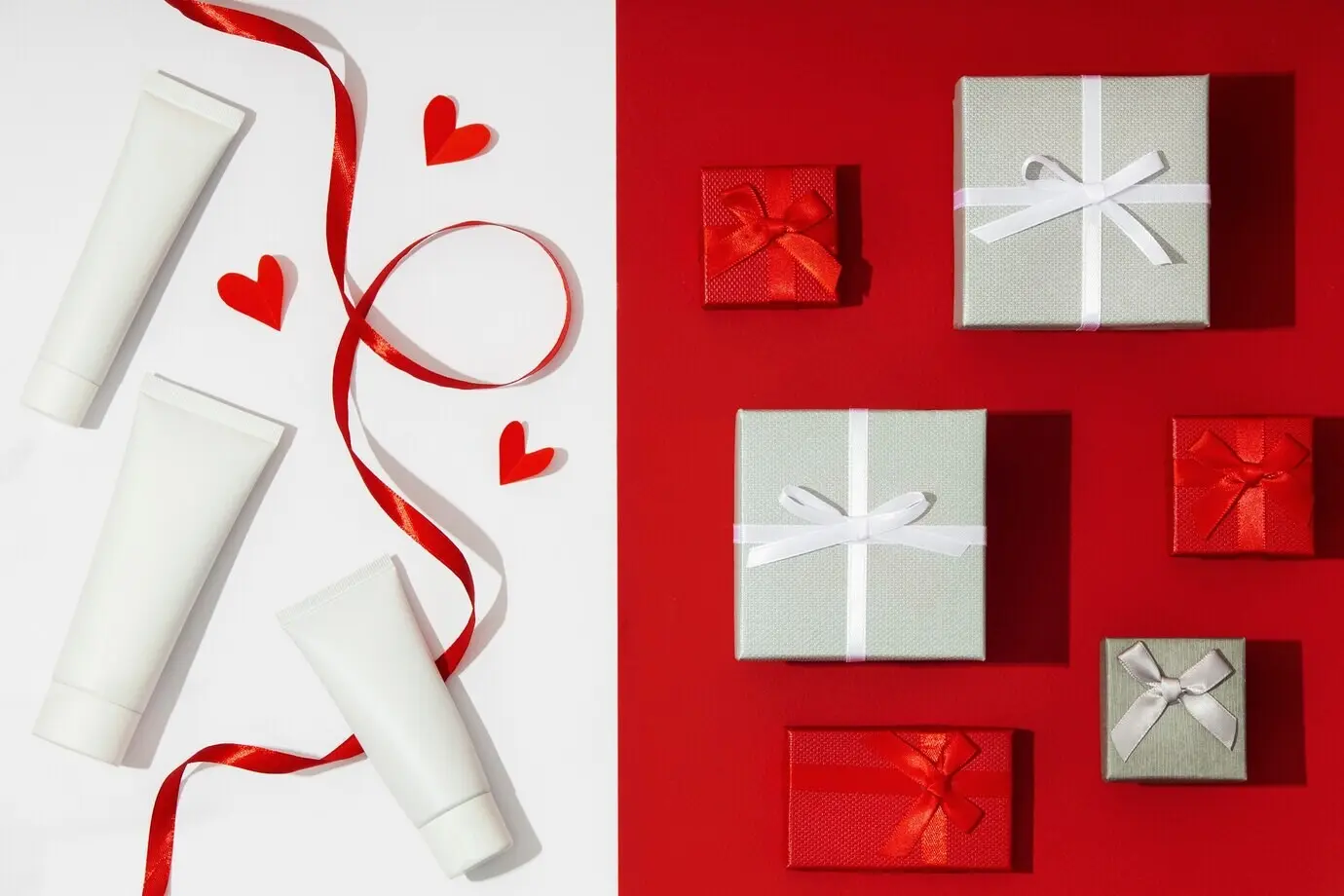 Stillleben-Design zum Valentinstag